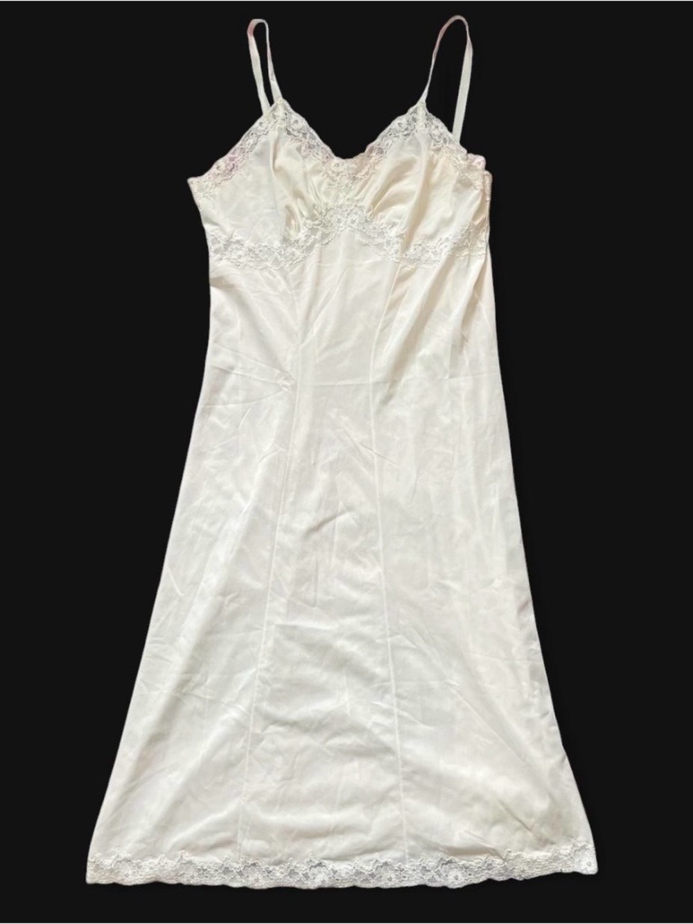 Asani White 50s 60’s Lace Slip Dress No. 40 Size 34 Made In Denmark Feminine